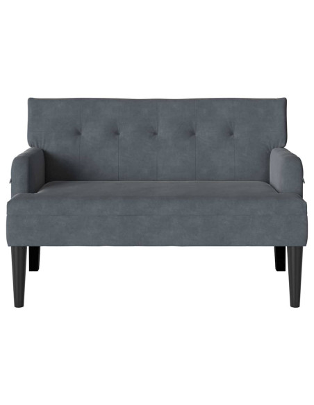 Panca Chesterfield Grigio scuro 112 x 65,5 x 75 cm Velluto