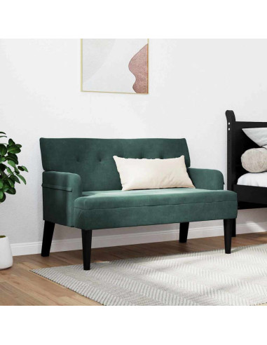 Panca Chesterfield Verde Scuro 112 x 65,5 x 75 cm Velluto