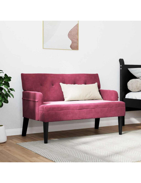 Panca Chesterfield Rosso Vino 112 x 65,5 x 75 cm Velluto