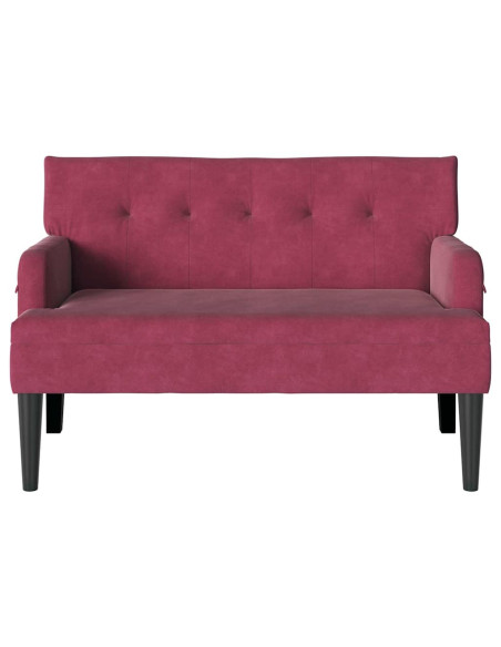 Panca Chesterfield Rosso Vino 112 x 65,5 x 75 cm Velluto