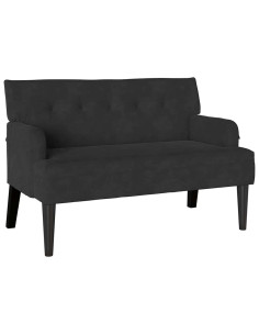 Panca Chesterfield Nero 112 x 65,5 x 75 cm Velluto 2