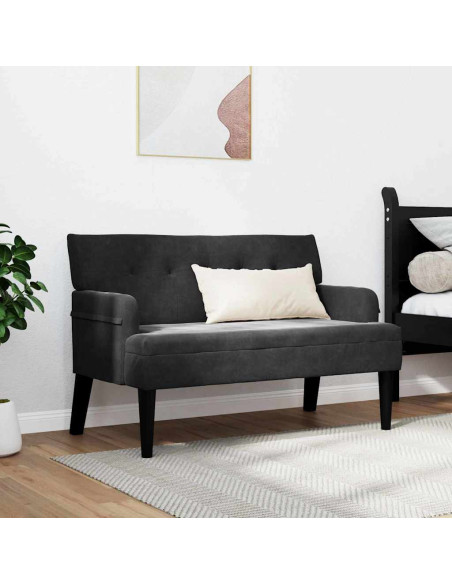 Panca Chesterfield Nero 112 x 65,5 x 75 cm Velluto