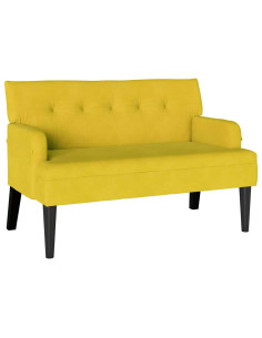 Panca Chesterfield Giallo 112 x 65,5 x 75 cm Velluto 2