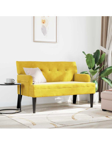 Panca Chesterfield Giallo 112 x 65,5 x 75 cm Velluto