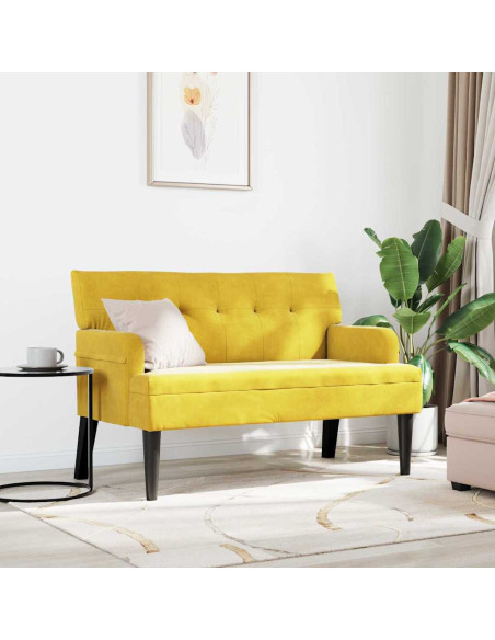 Panca Chesterfield Giallo 112 x 65,5 x 75 cm Velluto