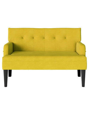 Panca Chesterfield Giallo 112 x 65,5 x 75 cm Velluto
