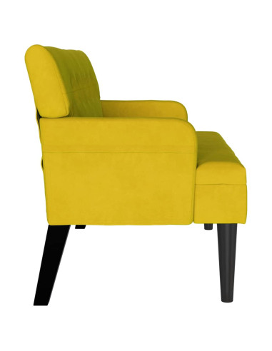 Panca Chesterfield Giallo 112 x 65,5 x 75 cm Velluto