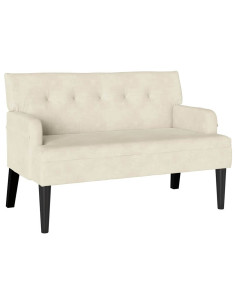 Panca Chesterfield Crema 112 x 65,5 x 75 cm Velluto 2