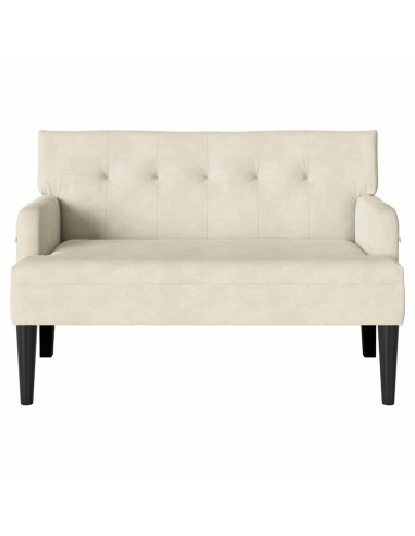 Panca Chesterfield Crema 112 x 65,5 x 75 cm Velluto