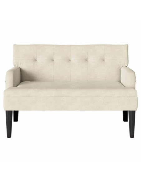 Panca Chesterfield Crema 112 x 65,5 x 75 cm Velluto