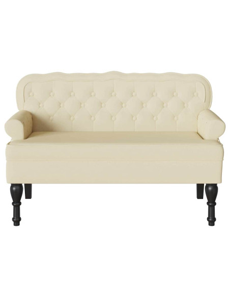 Panca Chesterfield Crema 119,5 x 64,5 x 75 cm Pelle Sintetica