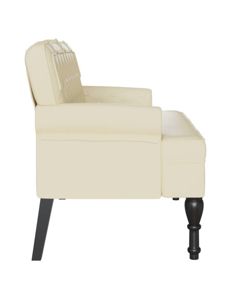 Panca Chesterfield Crema 119,5 x 64,5 x 75 cm Pelle Sintetica