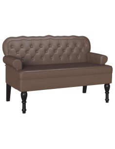 Panca Chesterfield Marrone 119,5 x 64,5 x 75 cm Pelle Sintetica 2