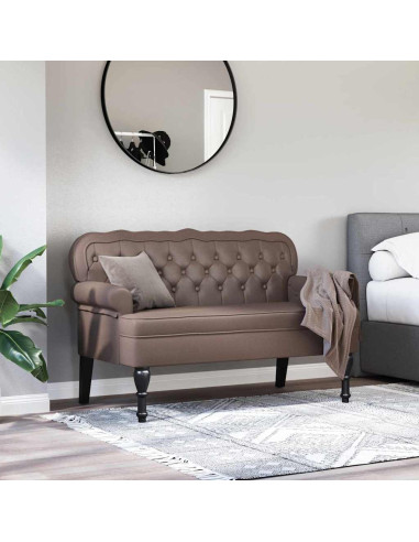 Panca Chesterfield Marrone 119,5 x 64,5 x 75 cm Pelle Sintetica