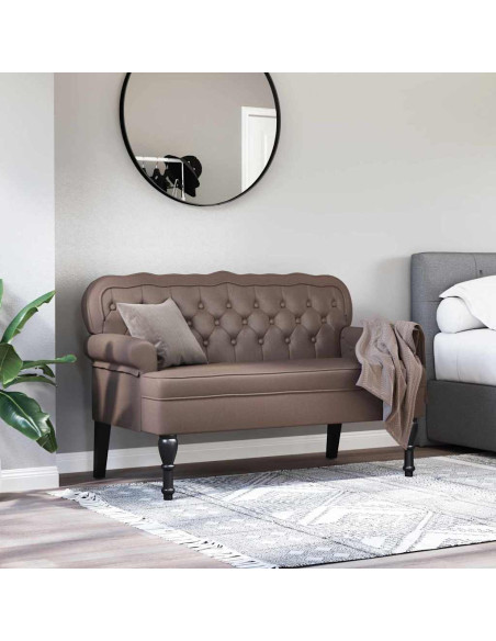 Panca Chesterfield Marrone 119,5 x 64,5 x 75 cm Pelle Sintetica