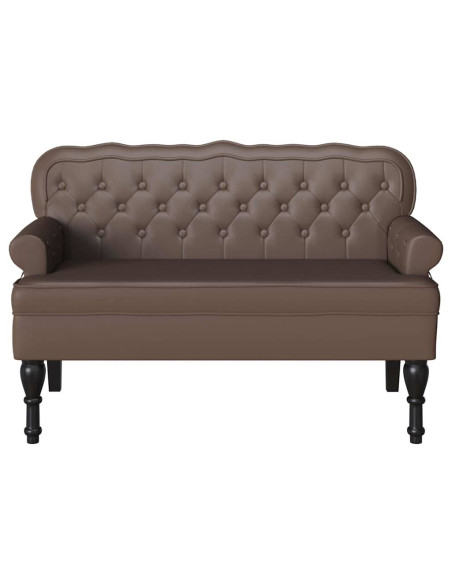 Panca Chesterfield Marrone 119,5 x 64,5 x 75 cm Pelle Sintetica