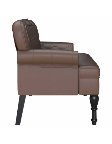 Panca Chesterfield Marrone 119,5 x 64,5 x 75 cm Pelle Sintetica