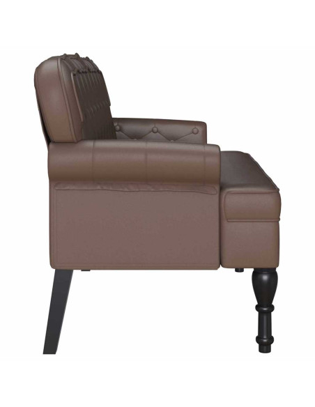 Panca Chesterfield Marrone 119,5 x 64,5 x 75 cm Pelle Sintetica
