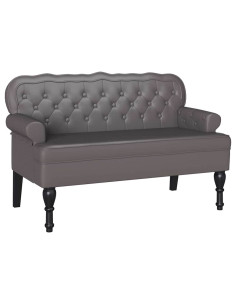 Panca Chesterfield Grigio 119,5 x 64,5 x 75 cm Pelle Sintetica 2