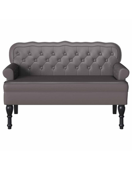 Panca Chesterfield Grigio 119,5 x 64,5 x 75 cm Pelle Sintetica