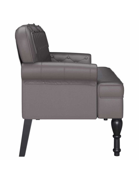 Panca Chesterfield Grigio 119,5 x 64,5 x 75 cm Pelle Sintetica
