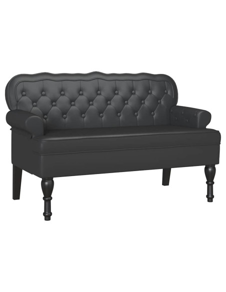 Panca Chesterfield Nero 119,5 x 64,5 x 75 cm Pelle Sintetica