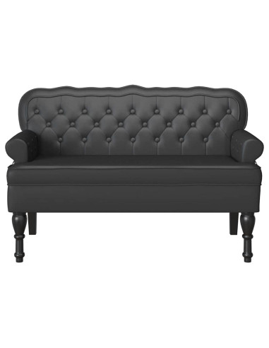 Panca Chesterfield Nero 119,5 x 64,5 x 75 cm Pelle Sintetica
