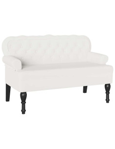 Panca Chesterfield Bianco 119,5 x 64,5 x 75 cm Pelle Sintetica 2