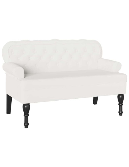 Panca Chesterfield Bianco 119,5 x 64,5 x 75 cm Pelle Sintetica