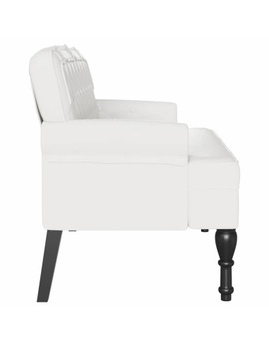 Panca Chesterfield Bianco 119,5 x 64,5 x 75 cm Pelle Sintetica