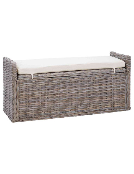 Panchina con contenitore Grigio 110 x 40 x 50 cm Rattan
