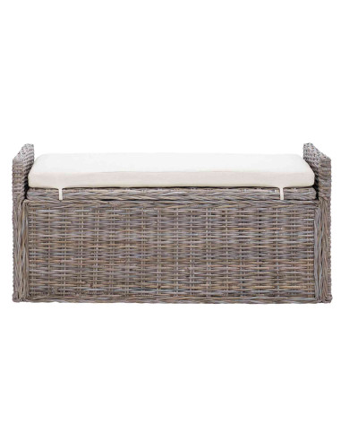 Panchina con contenitore Grigio 110 x 40 x 50 cm Rattan