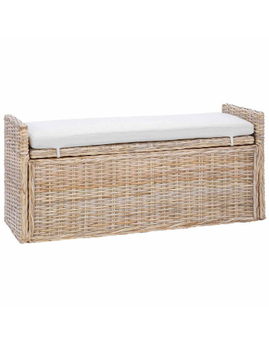 Panchina con contenitore Naturale 110 x 40 x 50 cm Rattan