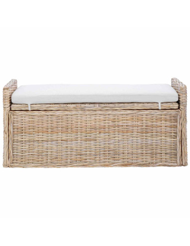 Panchina con contenitore Naturale 110 x 40 x 50 cm Rattan