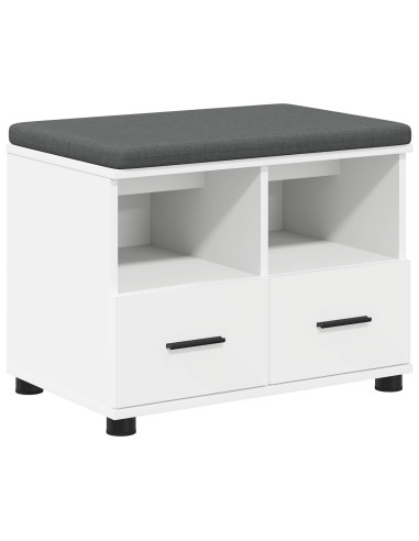 Panca per ingresso con cuscino Bianco 60 x 38 x 46 cm