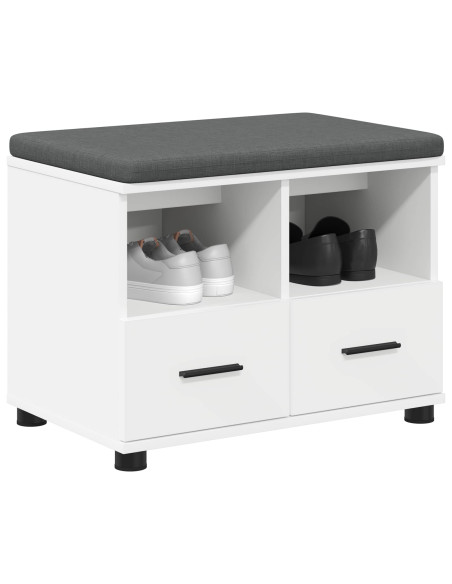 Panca per ingresso con cuscino Bianco 60 x 38 x 46 cm