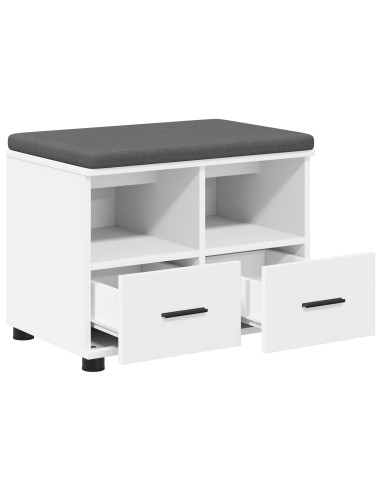 Panca per ingresso con cuscino Bianco 60 x 38 x 46 cm