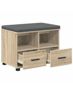 Panca per ingresso con cuscino Rovere Sonoma 60 x 38 x 46 cm 2