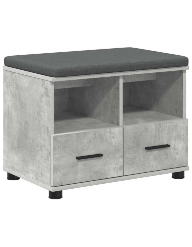 Panca per ingresso con cuscino Grigio cemento 60 x 38 x 46 cm