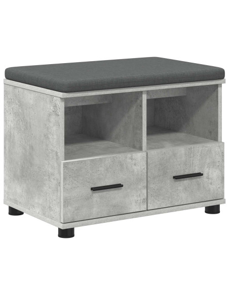 Panca per ingresso con cuscino Grigio cemento 60 x 38 x 46 cm