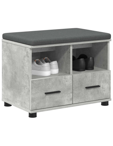 Panca per ingresso con cuscino Grigio cemento 60 x 38 x 46 cm