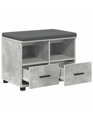 Panca per ingresso con cuscino Grigio cemento 60 x 38 x 46 cm