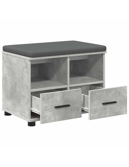 Panca per ingresso con cuscino Grigio cemento 60 x 38 x 46 cm