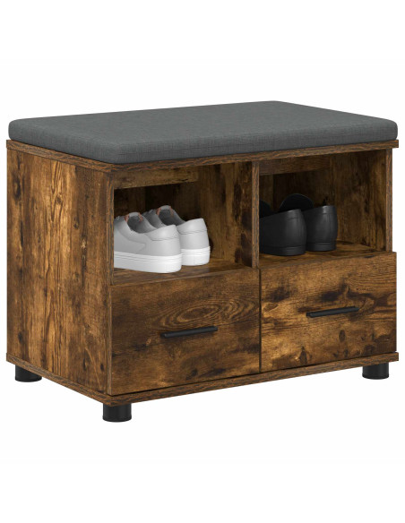 Panca per ingresso con cuscino Rovere fumé 60 x 38 x 46 cm