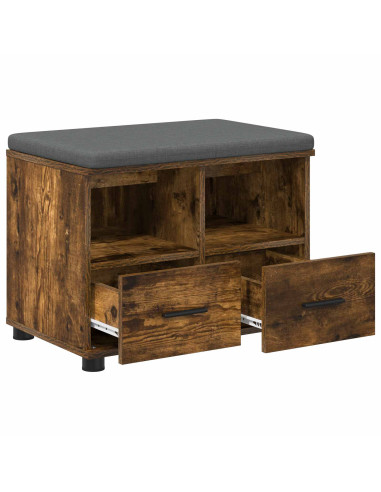 Panca per ingresso con cuscino Rovere fumé 60 x 38 x 46 cm