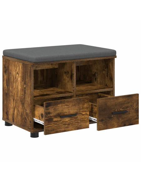 Panca per ingresso con cuscino Rovere fumé 60 x 38 x 46 cm