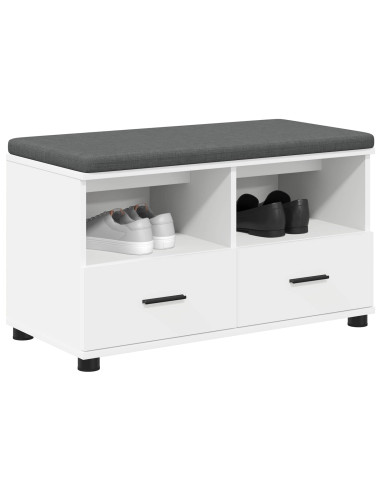 Panca per ingresso con cuscino Bianco 80 x 38 x 46 cm