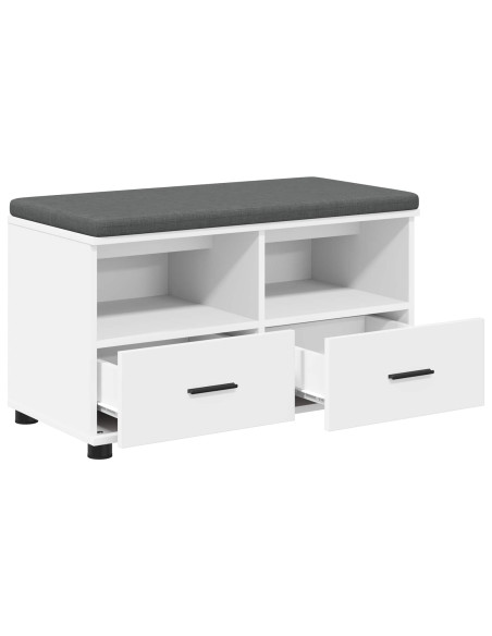 Panca per ingresso con cuscino Bianco 80 x 38 x 46 cm