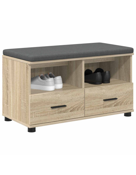 Panca per ingresso con cuscino Rovere Sonoma 80 x 38 x 46 cm