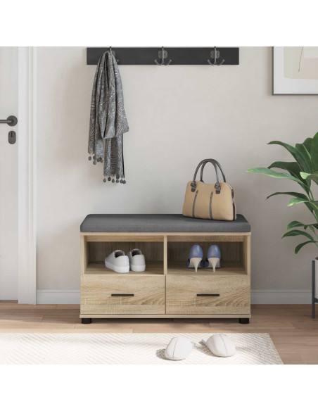 Panca per ingresso con cuscino Rovere Sonoma 80 x 38 x 46 cm